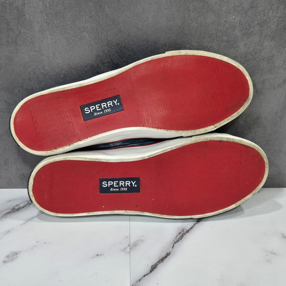 Sperry Jaws CVO Sneakers Womens 8.5 Blue Water Graphic Canvas Boat Shoes Novelty - Picture 10 of 10